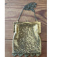 Vintage 1950s Whiting Davis Bag Gold Mesh Evening Party Purse Zigzag Hem Art Deco