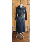 Vintage 50s Black Satin Skirt Suit Chinese Frog Closure Peplum Blazer by Dynasty