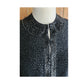 Vintage 50s Beaded Cardigan Black Angora Wool