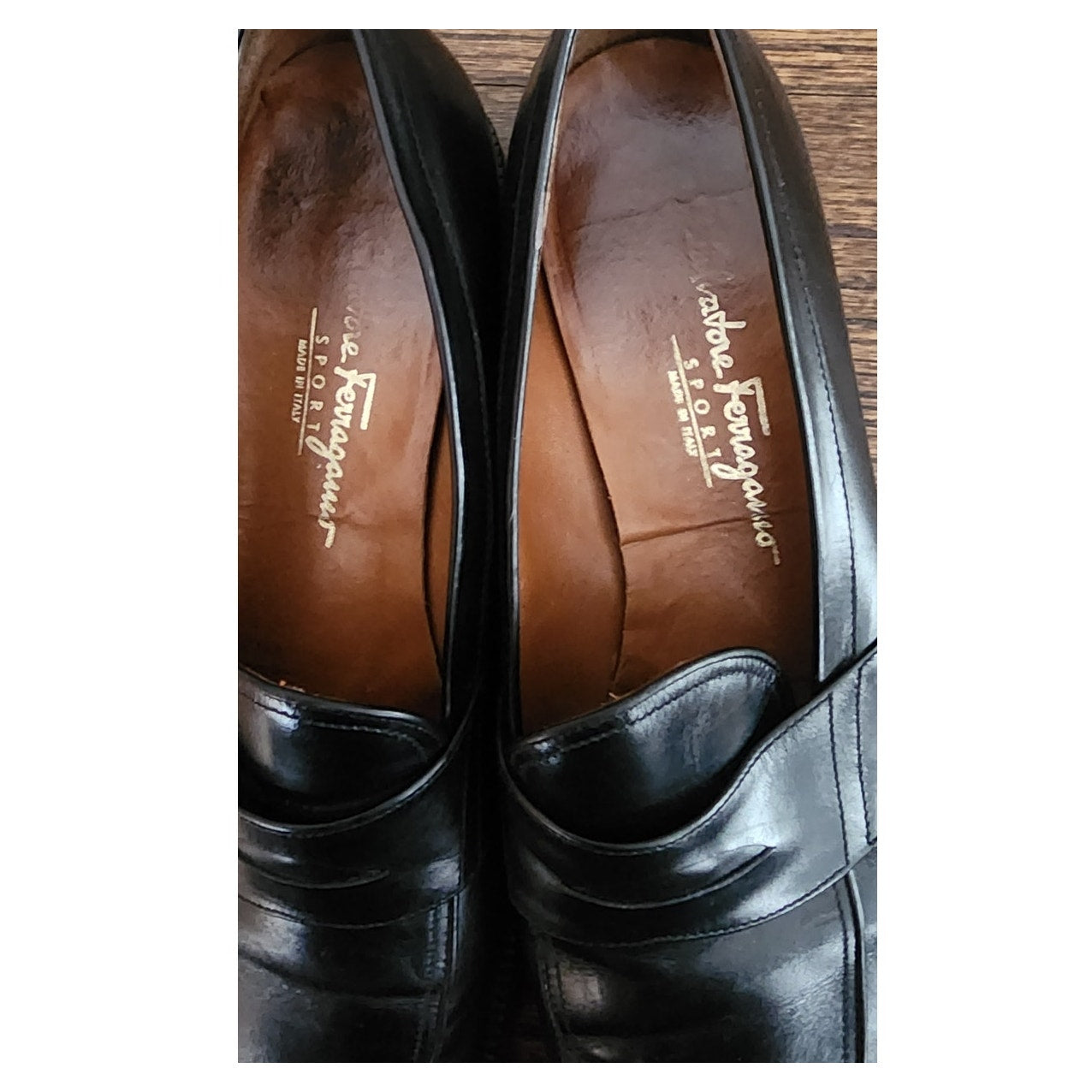 Vintage 90s Ferragamo Women's Shoes Penny Loafers 10.5 Narrow Black Leather