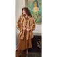Vintage 70s Fox Fur Coat Hip Length Stripe Pattern / L