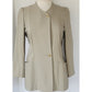 Vintage 90s Pant Suit Beige Cotton Rayon Joan & David / Small