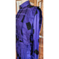 Vintage 80s Blue Geometric Print Silk Dress Button Down Shirt Dress Albert Nipon