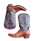 Vintage Y2K Lucchese 1883 Western Boots Blue Leather Star Embroidery Cowgirl Cowboy