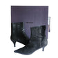 PRADA Ankle Boots Black Leather New in Box Size 38 VG++