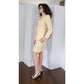 Vintage 80s Yves Saint Laurent Skirt Suit Cream Cotton Mini Skirt + Blazer
