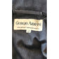 Vintage 80s Armani Blazer Womens Black Velvet Jacket w/ Cream Print / S