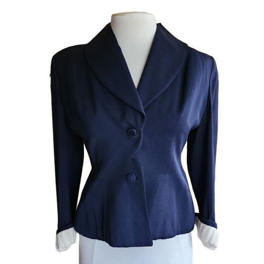 1940s Navy Blue Blazer Lilli Annette Petite