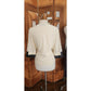 Vintage 90s Gianfranco Ferre Cream Silk Wrap Blouse Black Cuffs Asymmetrical Top
