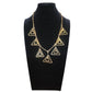 Vintage Gold Necklace Geometric Triangle Pendants Klimt Art Deco Style