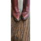 Vintage 70s Knee Boots Brown Leather High Heels Circle S Size 7