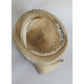 Vintage Jack McConnell Hat Asymmetrical Cream Straw Pearls Studs