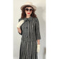 Vintage 1960s Sybil Connolly Skirt Suit Gray Black Striped Wool / Small