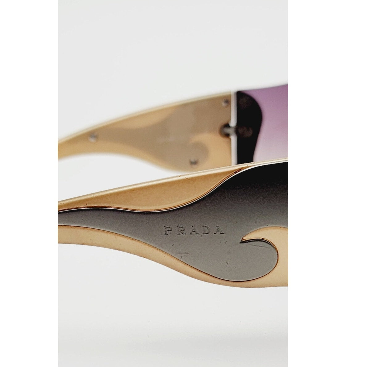 Vintage Prada Chrome Wave Brown Sunglasses Polarized SS 2004 SPR 58F