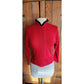 Vintage 50s Cherry Red Sweater Black Trim / M