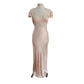 Vintage 30s Pale Pink Silk & Lace Bias Cut Nightgown Dress Long Slip Old Hollywood M