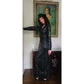Vintage 1980s Black Sequined Evening Dress Oleg Cassini / M