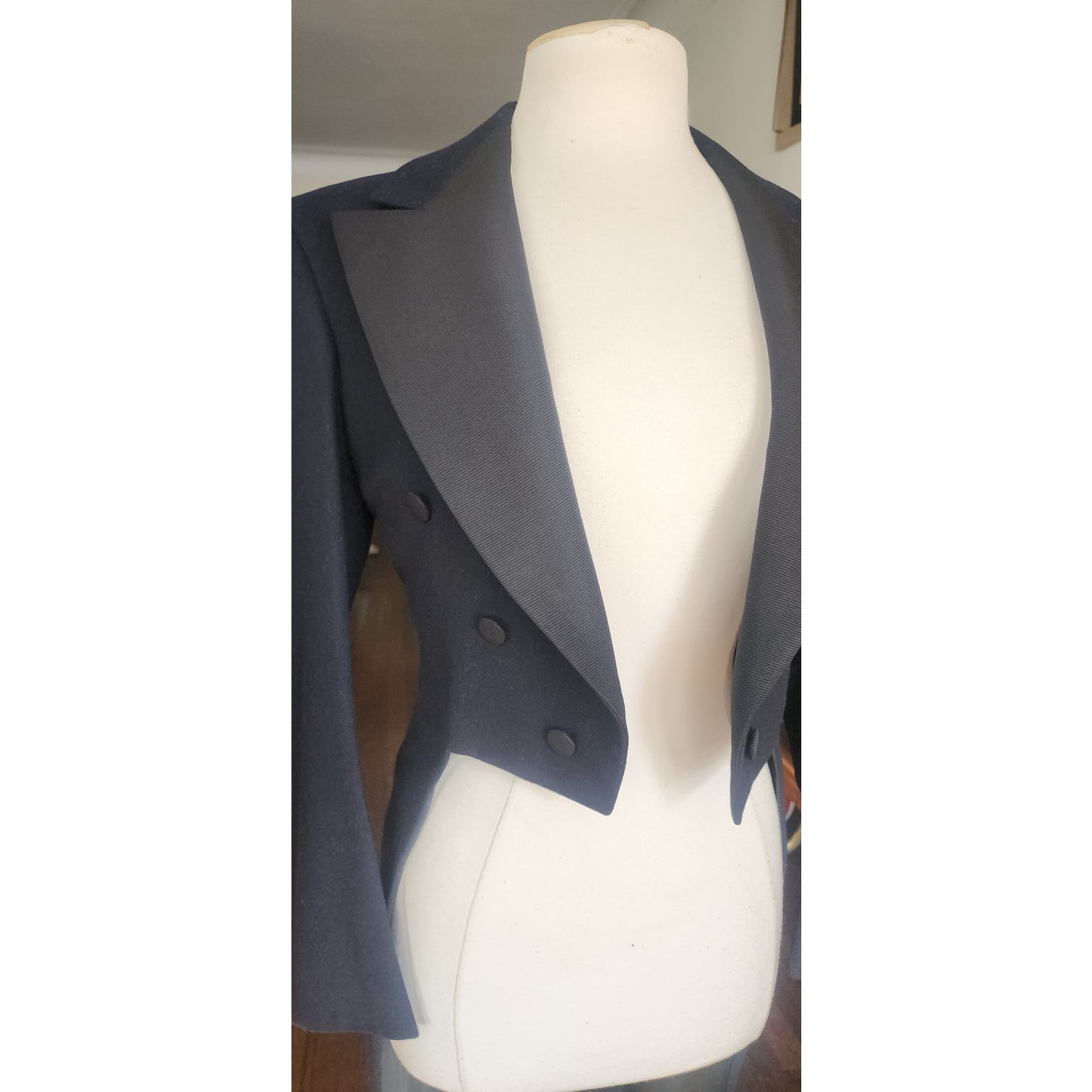 Vintage 30s Mens Tuxedo Tailcoat Black Evening Jacket