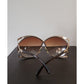 Vintage 1970s 1980s Christian Dior 2056 Butterfly Sunglasses Gold Frame