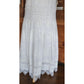 Vintage 80s Scott McClintock White Lace Dress Drop Waist Puffed Sleeves NWT