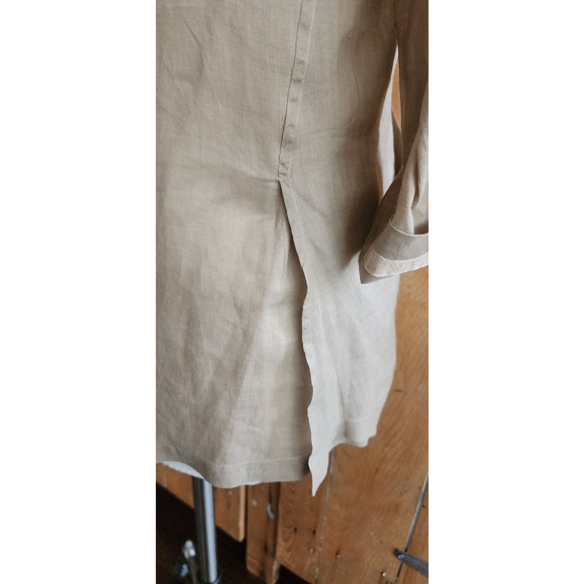 Vintage 90s Jil Sander Pant Suit Beige Ramie Nehru Jacket + Slacks