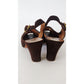 Vintage 1940s Brown Suede Shoes by Peacock Slingbacks Heels Cut Out Peep Toe 6.5