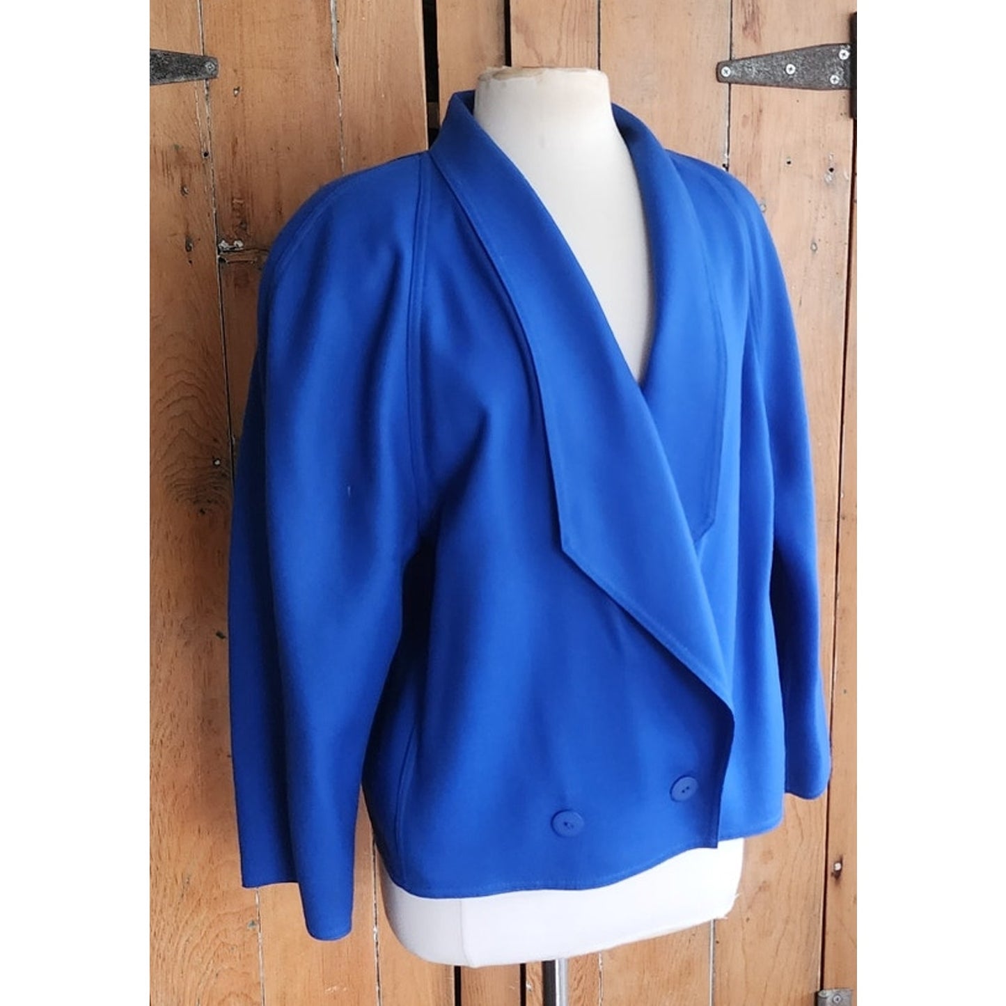 Vintage 1980s Blue Wool Blazer Louis Feraud