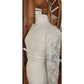 Vintage 50s Bridal Top Jacket Sheer White Lace & Sequins Long Sleeved