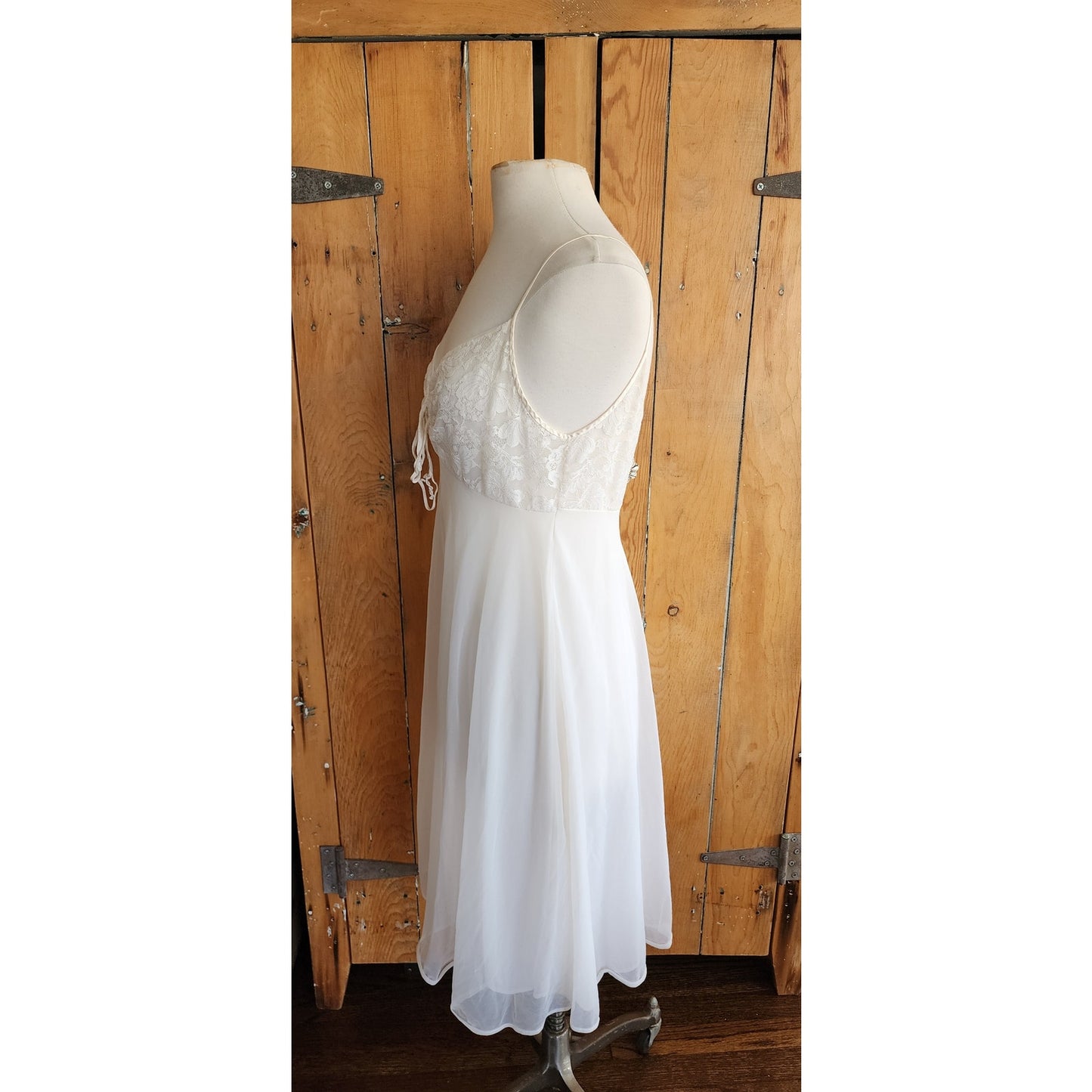 Vintage 50s Peignoir White Nylon Robe + Slip Dress Vanity Fair