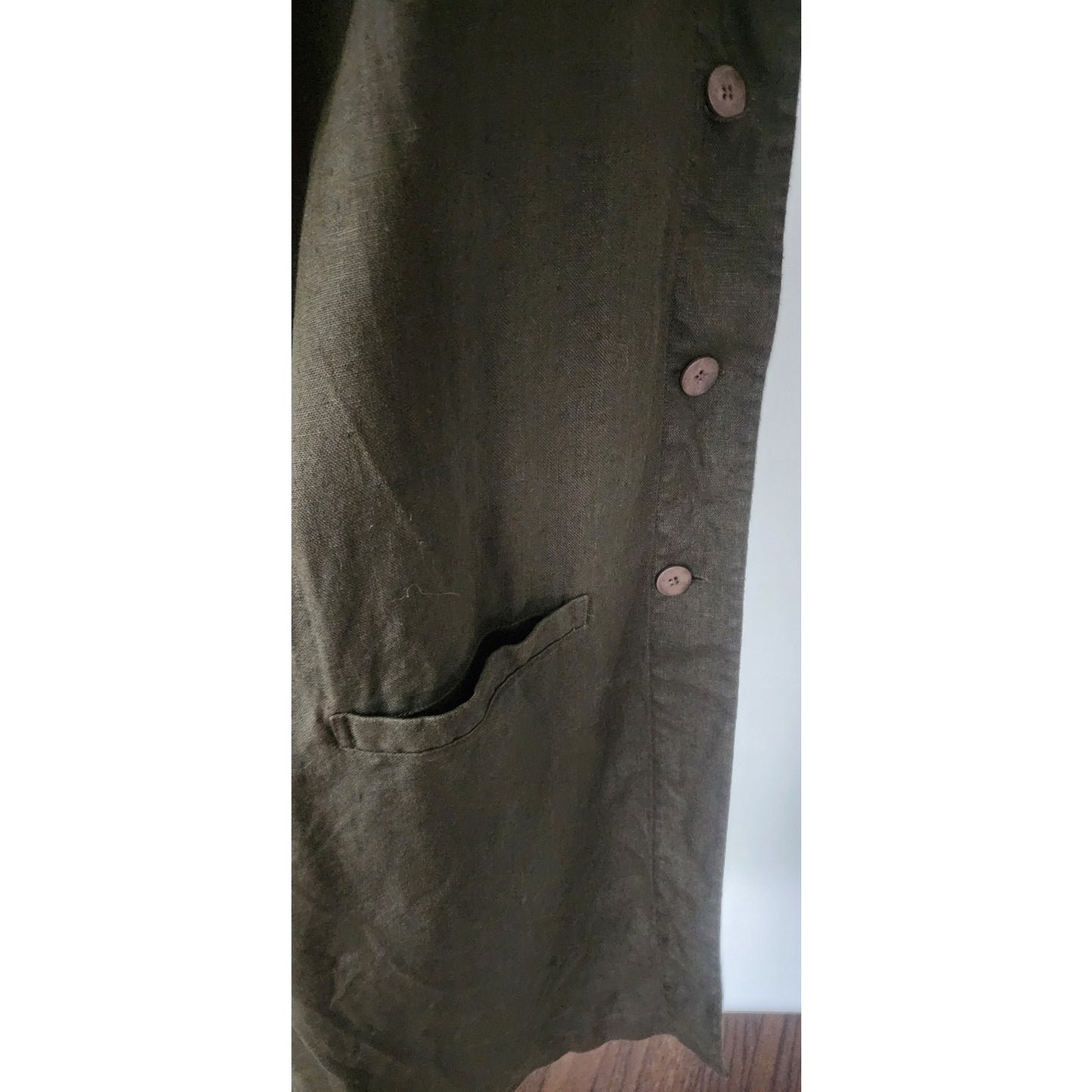 Vintage Eileen Fisher Chore Coat Brown Linen / L