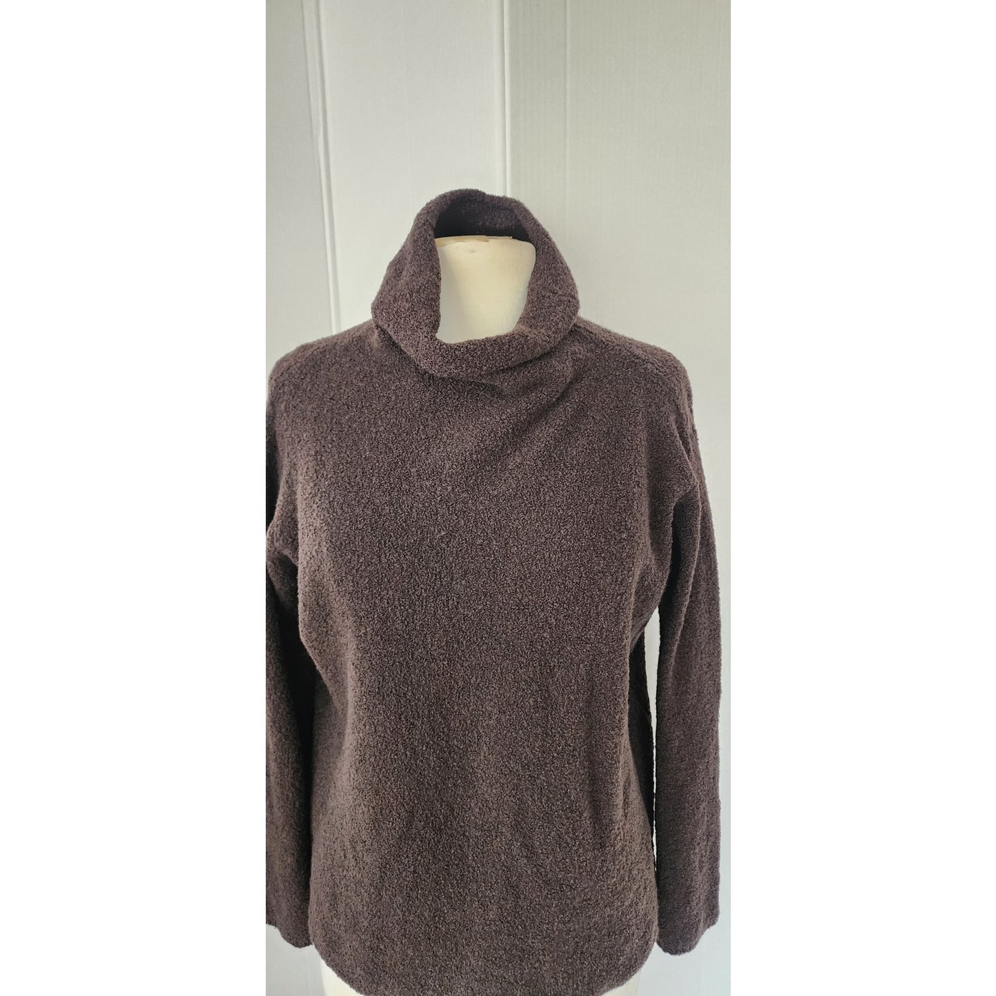 Vintage 2000s Eileen Fisher Sweater Brown Boucle Wool / L