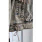 Vintage 80s Rock Creek Trading Co Acid Wash Denim Jacket PLUS SIZE Leather Fringe, Western Style