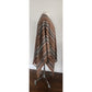 Vintage Fotrama Poncho Alpaca Wool Brown Cream Striped w/Fringe Handmade Ruana Bolivia