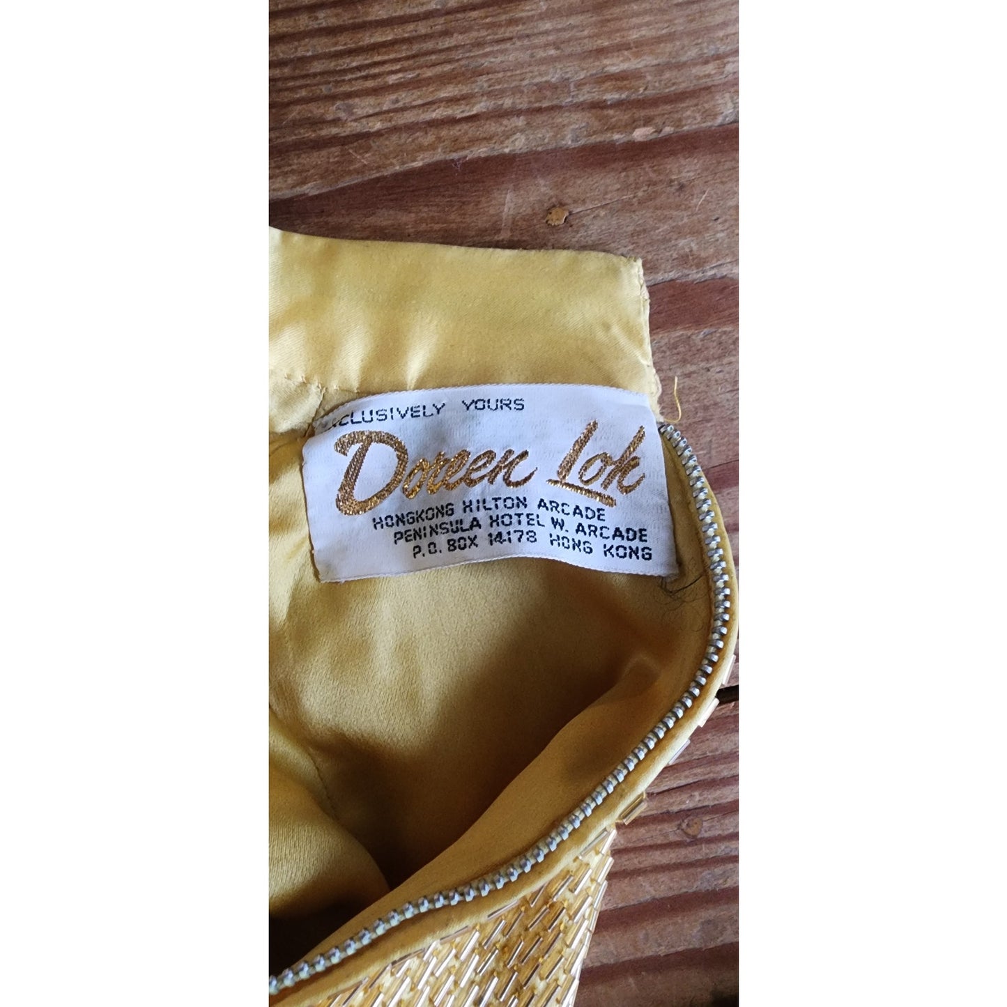 Vintage 60s Gold Mini Dress w/Belt Doreen Lok / S