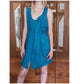 Vintage 2000s Chloe Party Dress Sleeveless Blue Silk Asymmetrical Tie NEW w/Tags