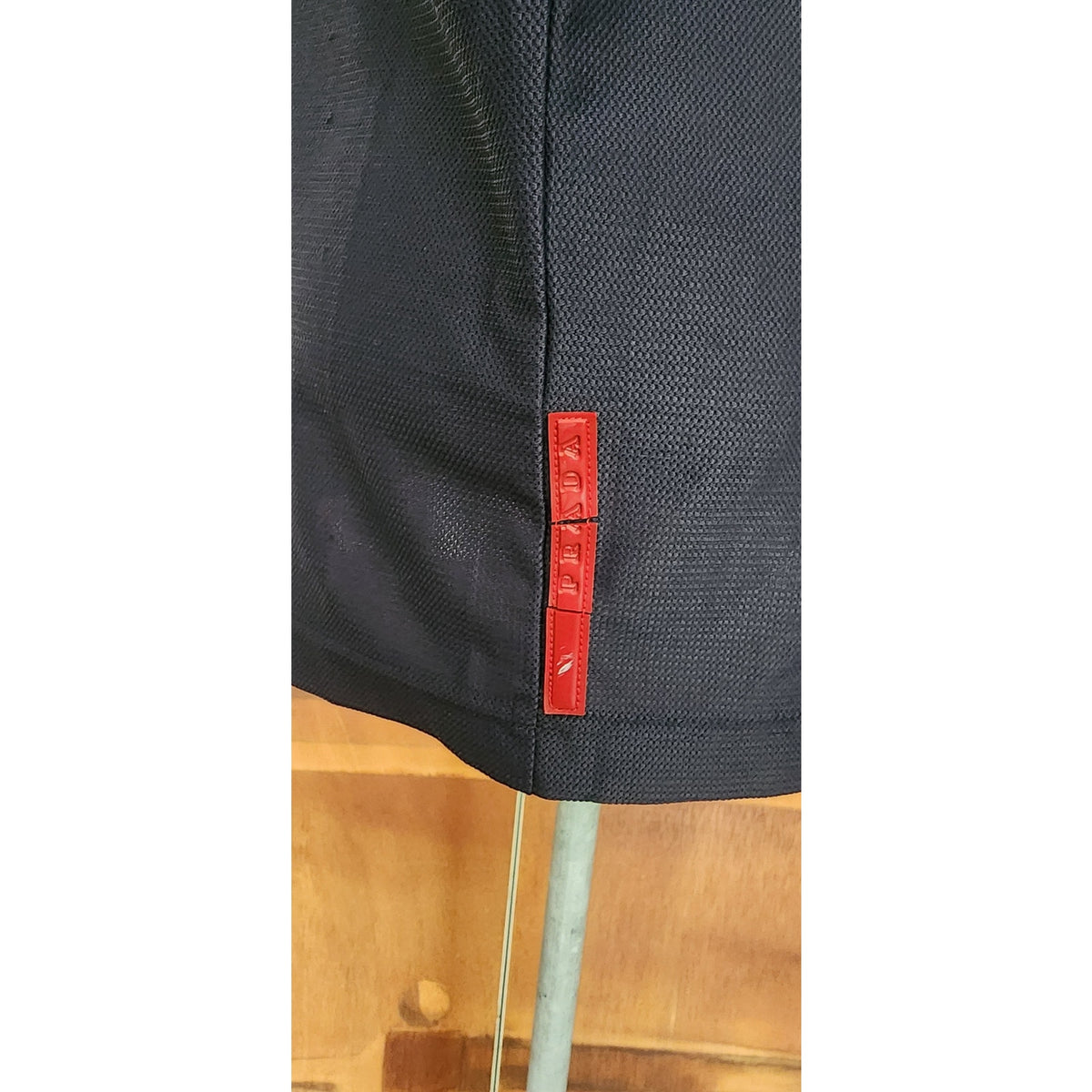 Vintage 1990s Prada Men Polo Shirt Linea Rossa Sport Red Tab Navy Blue Small