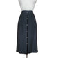 Vintage 1980s VALENTINO Pencil Skirt Black Wool Button Down Midi Medium