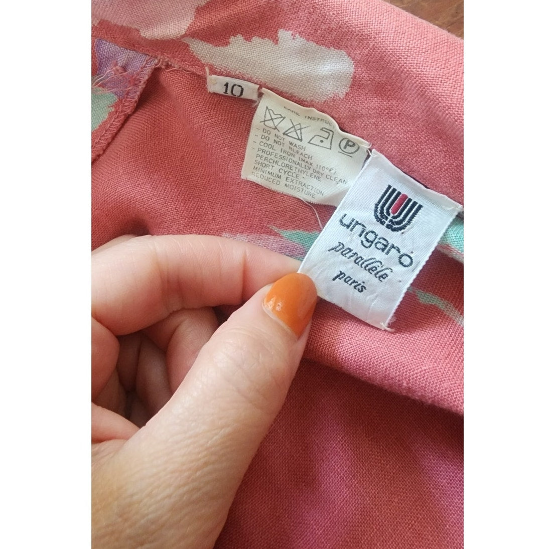 Vintage 80s Ungaro Parallèle Blazer Pink Floral Cotton Print Jacket