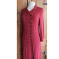 Vintage RARE 90s Chloe Dress Orange Red Wool Crepe Button Down Front