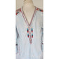 JOHNNY WAS Tunic Top Shirt Light Blue w/Embroidery Long Sleeve