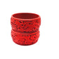 Vintage Cinnabar Bangles Red Carved Chinese Bracelets