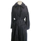 Vintage 2000s Sonia Rykiel Coat Dress / Black Trench Belted Raincoat Ruffled Skirt + Hood / M