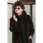 70s Brown Mink Fur Jacket w/Black Suede Panels Lacritz & Picus