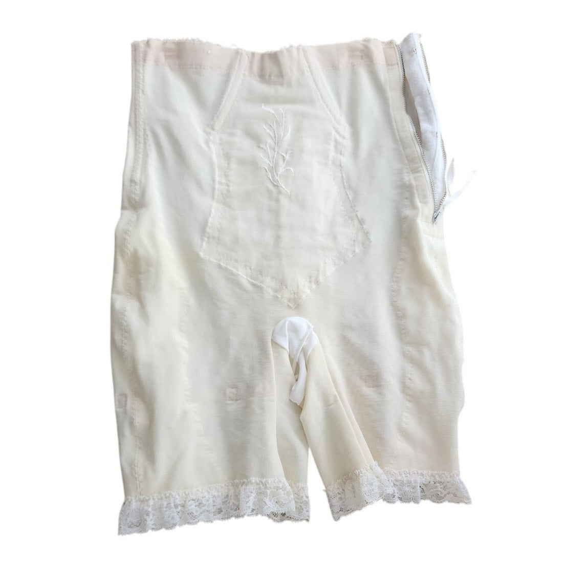 Vintage 50s Girdle Underwear Cream Nylon w/Garters Formfit Rogers 32