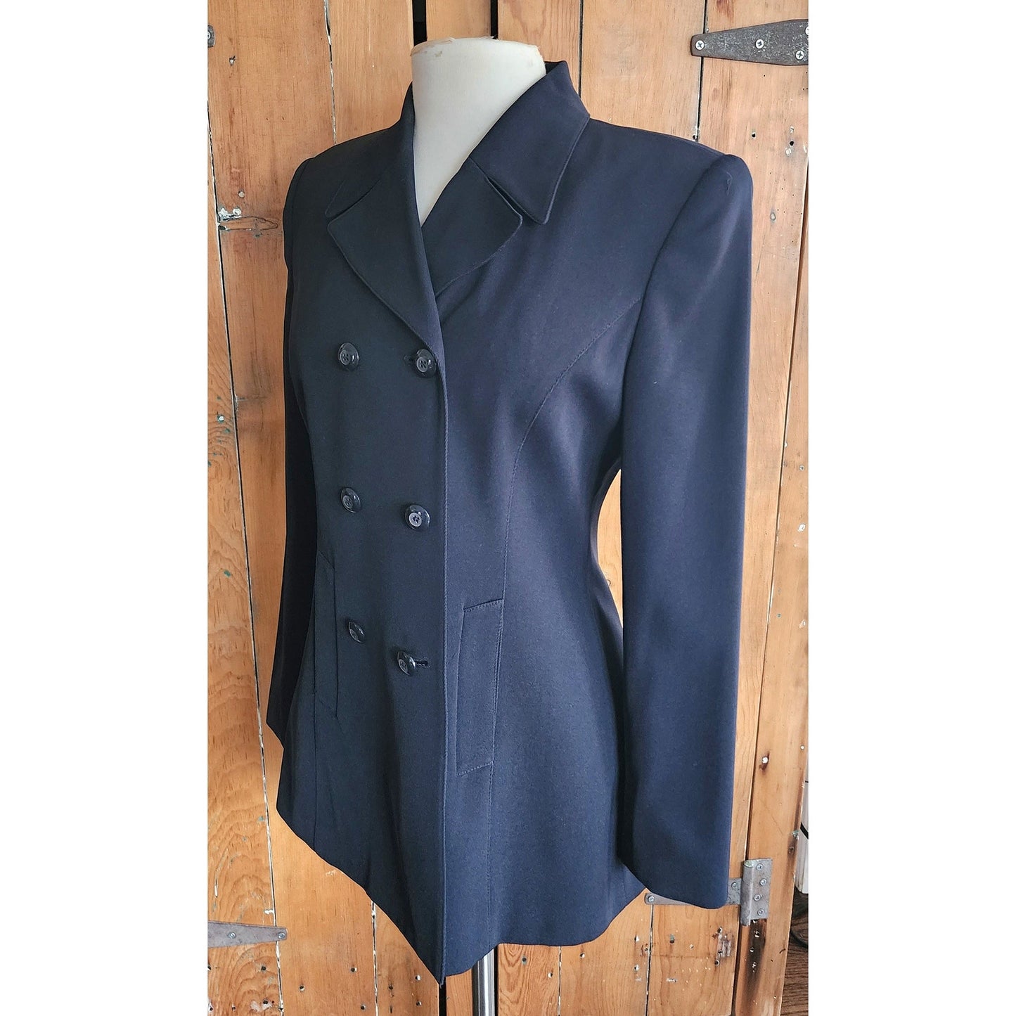 Vintage 80s Black Blazer Double Breasted Kasper