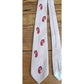 Vintage 30s Mens Necktie Pink Red Horses Equestrian Short Length