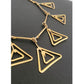 Vintage Gold Necklace Geometric Triangle Pendants Klimt Art Deco Style