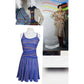 Vintage 1980s Missoni Set Knit Camisole Top Pleated Skirt Blue Stripe I Magnin