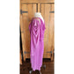 Vintage 80s Purple Evening Dress Grecian Drape Torso Beaded Shoulders Jonathan Hitchcock