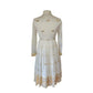 Vintage 70s Boho Party Dress Gold Lurex White Organza Chuck Howard